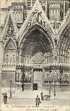 VINTAGE POSTCARD left Rheims Gate destroyed by German in 1914 Cathedral