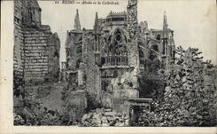CPA Reims Abside De La Cathedrale Militaria