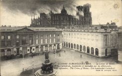 CPA Reims Cathedrale Militaria