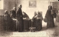 VINTAGE POSTCARD Gift Perignon Champagne blind Abbey of Hautvillers