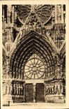 CPA La Ville Renaissante Reims Cathedrale Le grand portail