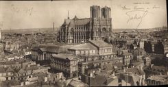 VINTAGE POSTCARD CHART TRIPLES Rheims Panorama