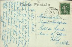 POSTAL Gargilesse de la VENDIMIA el puente negro