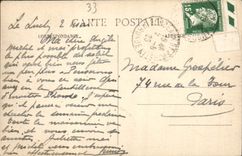 Panorama de Burdeos de la POSTAL de la VENDIMIA de los caminos