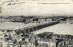 CPA Bordeaux Le Pont De Pierre Vue Generale