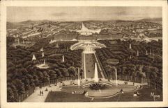 VINTAGE POSTCARD Versailles the castle and gardens of Versailles seen as the crow flies