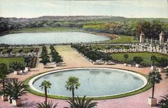 VINTAGE POSTCARD Versailles Castle the water orangery and part of the Swiss ones