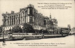 CPA St Germain en Laye le Chateau et l'Eglise Vus du Parterre