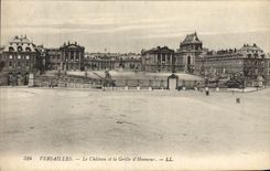VINTAGE POSTCARD Versailles Castle and the Grid of Honor