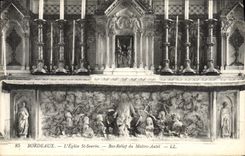 VINTAGE POSTCARD Bordeaux the Church St Low Seurin relief of the Master furnace bridge