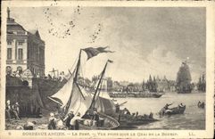 CPA Bordeaux Ancien Le Port Vue Prise Sous Le Quai de la Bourse 