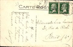 Burdeos viejo de la POSTAL de la VENDIMIA el puerto visto de debajo el Quay de la bolsa de acción