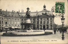 CPA Bordeaux La Fontaine des Trois Graces Place de la Bourse