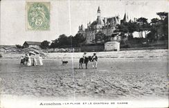 CPA Arcachon La Plage et le chateau de Ganne Ane Mule 