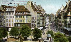 Guarida Gewerbslauben de Strassburg EIB de la POSTAL de la VENDIMIA