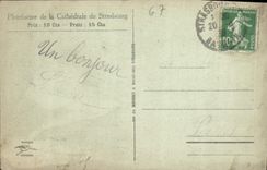 Catedral norteña de Estrasburgo de la POSTAL de la VENDIMIA de la dimensión