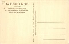 POSTAL Estrasburgo de la VENDIMIA una esquina pintoresca de la niñez temprana en el contenido la catedral