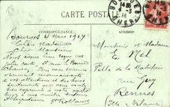 POSTAL Bourges Tympen de la VENDIMIA del pórtico central de la catedral el juicio pasado