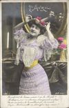 VINTAGE POSTCARD Fantasy Good Woman and Happy Year