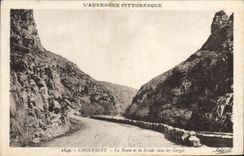VINTAGE POSTCARD Chouvigny the Road and Sioule in the Falls