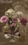 VINTAGE POSTCARD Fantaisie Flowers Lives France