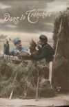 VINTAGE POSTCARD In the Trench Militaria Soldier