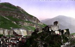 POSTAL MODERNA pesado el castillo fuerte y el pico de Jer