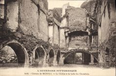 VINTAGE POSTCARD Picturesque Auvergne Castle of Murols the Cloister and the Room of the Knights