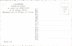 MODERN CARD Auvergne Vallee of Sancy upstream of the Mount Gilds and the throats of Panorama hell taken of the plate of Durbize