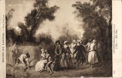 VINTAGE POSTCARD Museum Of Louvre French School Lancret the summer