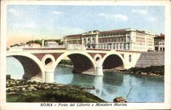 Puerto deportivo de del Littorio E Ministero del pez gordo de Roma de la POSTAL de la VENDIMIA