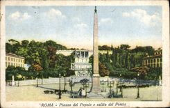 Del Pincio de Roma Piazza del Popolo Salita de la POSTAL de la VENDIMIA