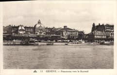 CPA Geneve Panorama vers le Kursaal Bateau