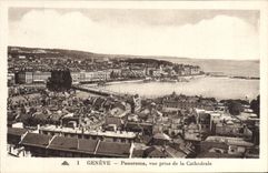VINTAGE POSTCARD Geneva Panorama seen from of the Cathedral