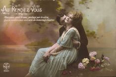 VINTAGE POSTCARD Fantaisie Woman With Return