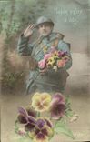 CPA Fantaisie Homme Soldat Miliaria