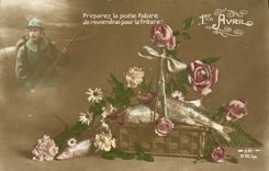 Soldado Militaria Poisson de la fantasía de la POSTAL de la VENDIMIA