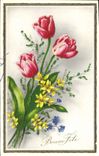 CPA Fantaisie Fleurs Bonne Fete