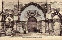 Niños de Chatillon Gate De I' Eglise de la POSTAL de la VENDIMIA