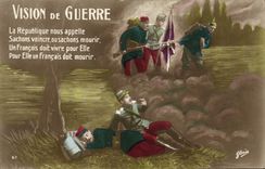 VINTAGE POSTCARD Fantasy Vision of Militaria war