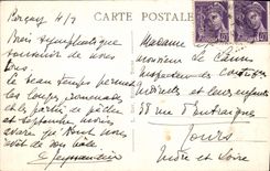 VINTAGE POSTCARD Parcay on Vienna the gate of the church