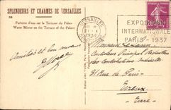 CPA Versailles Parterre d'eau sur la terrasse du palais 