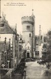 Patio de Castle De Keriolet Main de la POSTAL de la VENDIMIA y la torre grande