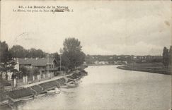 VINTAGE POSTCARD the Loop Of the Marne seen from of the bridge of Joinville
