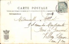 VINTAGE POSTCARD Villemoisson Epinay Breuil Old bridge connecting the two commun runs Savigny Lormoy