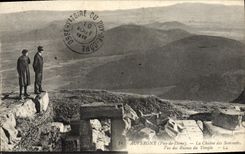 VINTAGE POSTCARD Auvergne the Chain Of the Summits Seen of the ruins of the temple