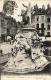 VINTAGE POSTCARD Abbeville the statue of the admiral Courbet