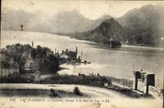 VINTAGE POSTCARD Lake Dannecy Talloires Duingt And the End Of the Lake
