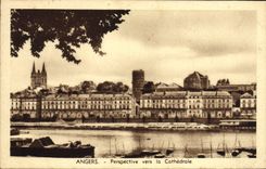 CPA Angers Perspective Vers La Cathedrale