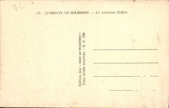VINTAGE POSTCARD the Abbey St Pierre De Solesmes the new cloister